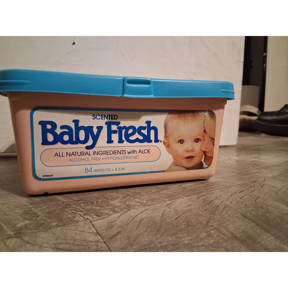 Vintage Baby Wipes Container Tub 90s Pink Blue Baby Fresh Scott RARE‎ HTF